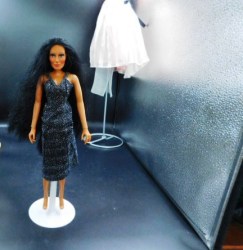 cher black silver v dress